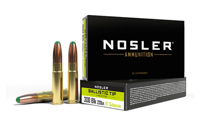 Nosler BT Suppressor Ready Rifle Ammo 300 Blackout 220 gr. BT RN 20 rd.